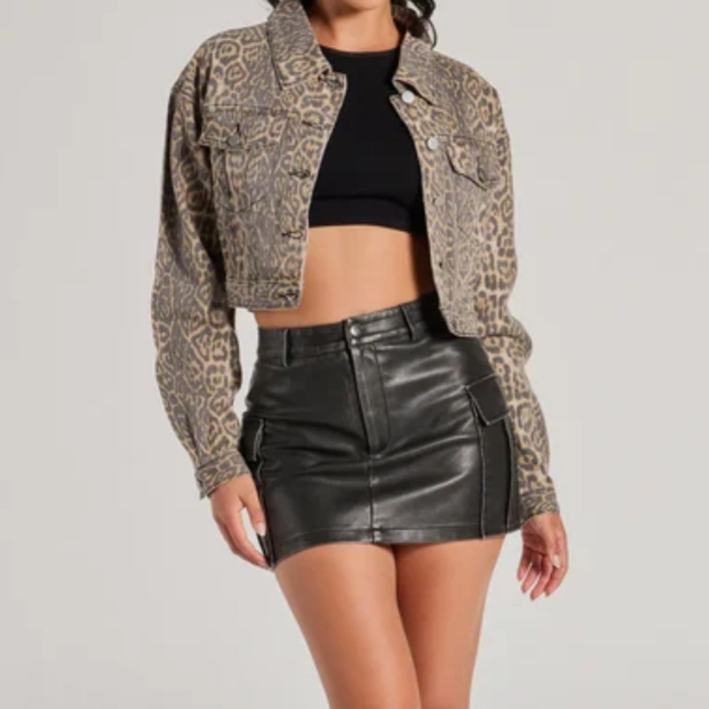 Windsor Leopard Print Denim Jacket - Picture 4 of 11